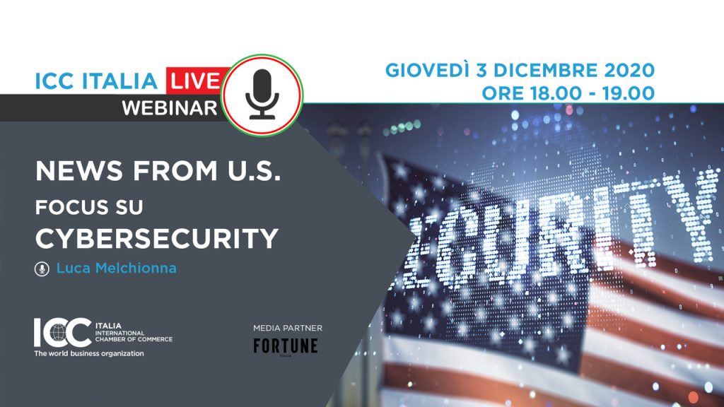 Cover webinar ICC Italia NEWS FROM U.S. | Focus Su Cybersecurity